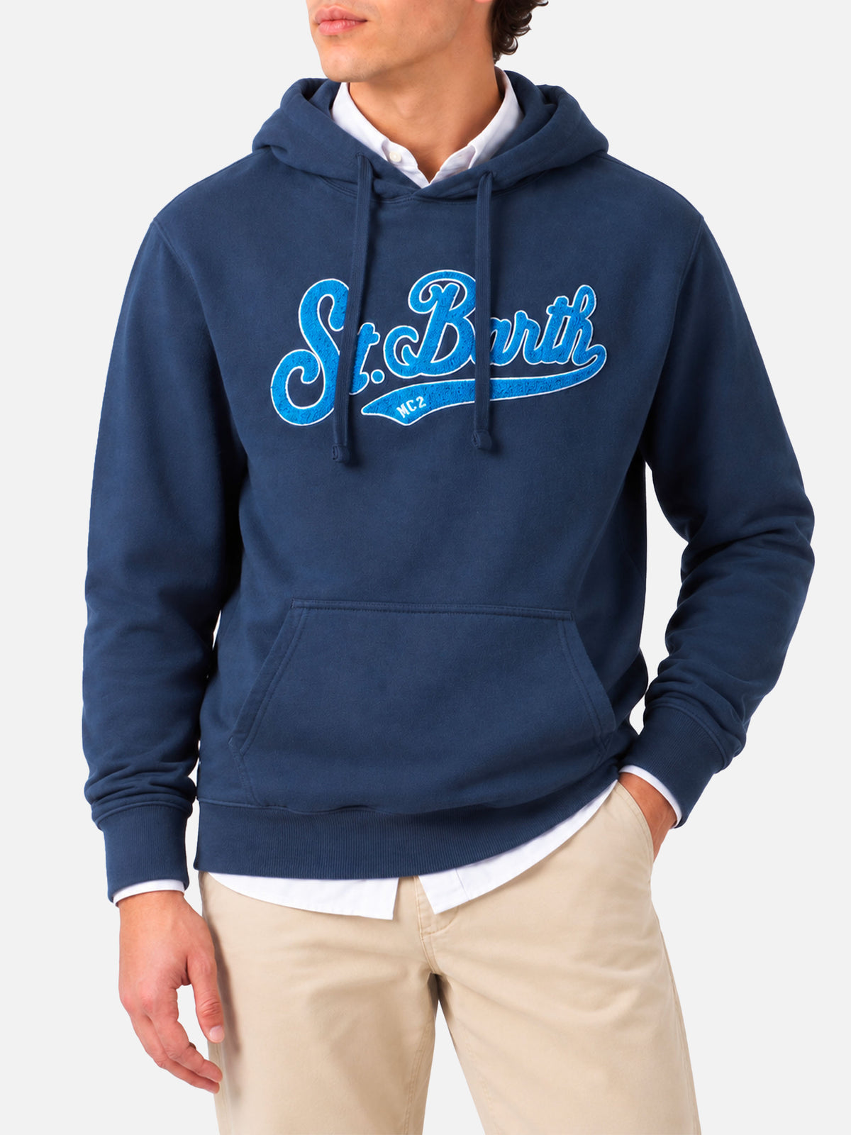 Blauer Tribeca Hoodie mit Frottee-Patch 