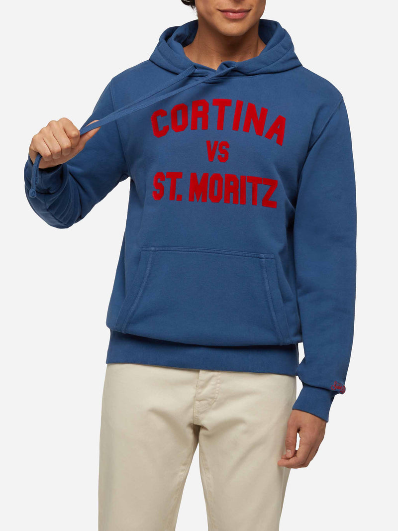 Cotton fleece sweatshirt Tribeca with Cortina vs St. Moritz print