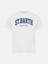 T-shirt in cotone con stampa St. Barth sport club