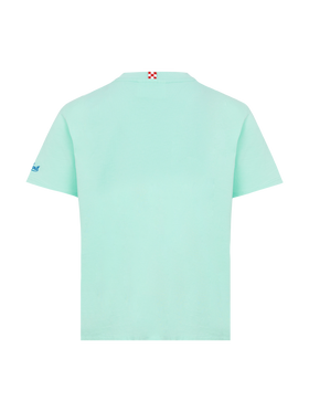 T-shirt in cotone con ricamo Cresco veloce
