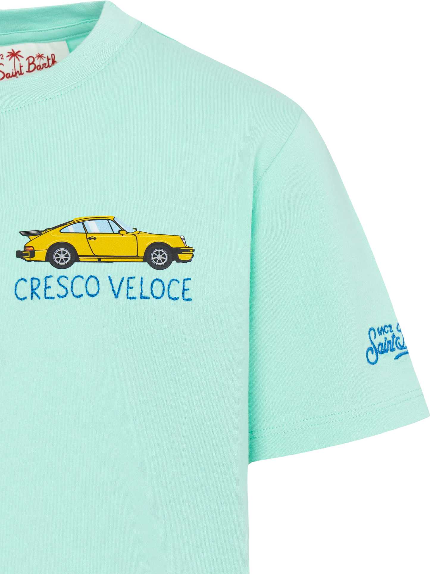T-shirt in cotone con ricamo Cresco veloce
