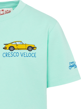 T-shirt in cotone con ricamo Cresco veloce