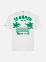 Cotton t-shirt with Saint Barth tennis team print