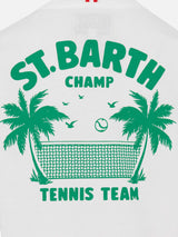 Cotton t-shirt with Saint Barth tennis team print