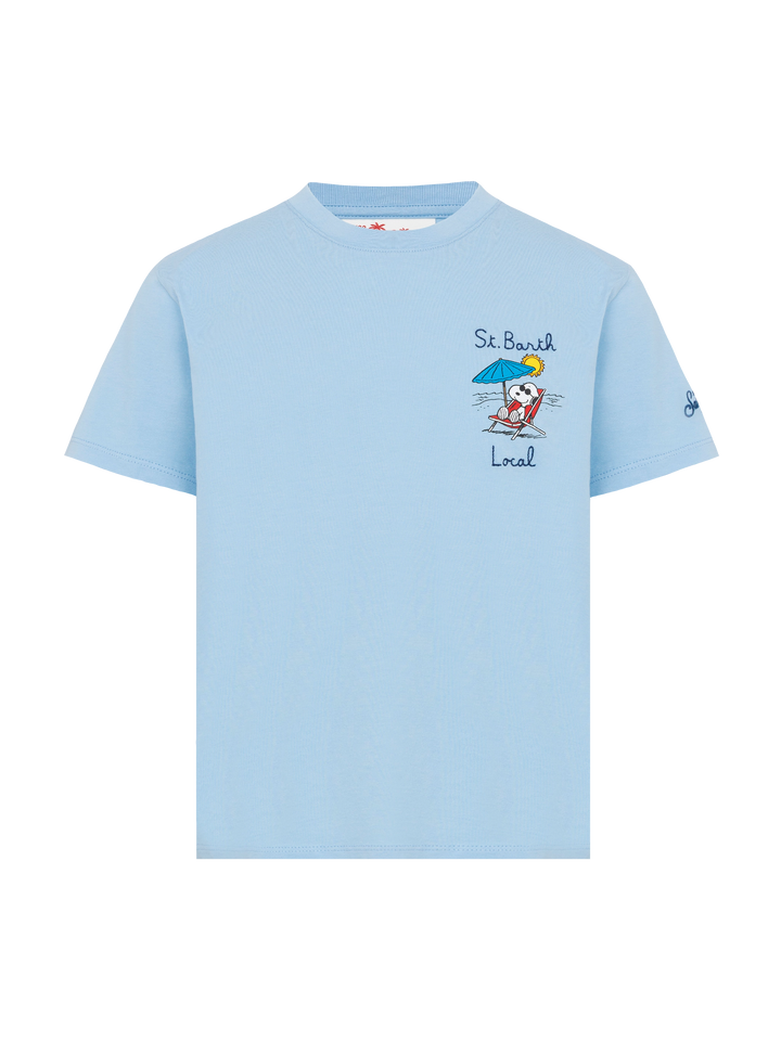 T-shirt in cotone con ricamo St. Barth local e stampa Snoopy | SNOOPY PEANUTS® SPECIAL EDITION