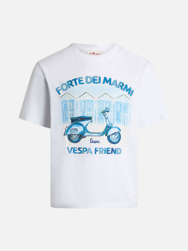 T-shirt da bambino in cotone con stampa Forte dei Marmi Vespa friends | EDIZIONE SPECIALE VESPA