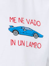 Cotton t-shirt with In un lambo embroidery