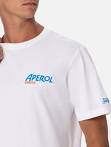 T-shirt da uomo in cotone con stampa Aperol Spritz fronte e retro | EDIZIONE SPECIALE APEROL