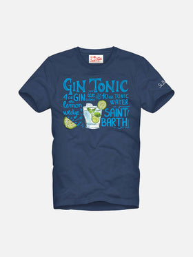 Man cotton t-shirt with Gin Tonic print