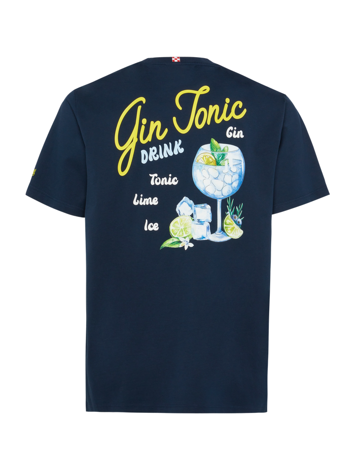 Cotton T-shirt with Gin Tonic small print