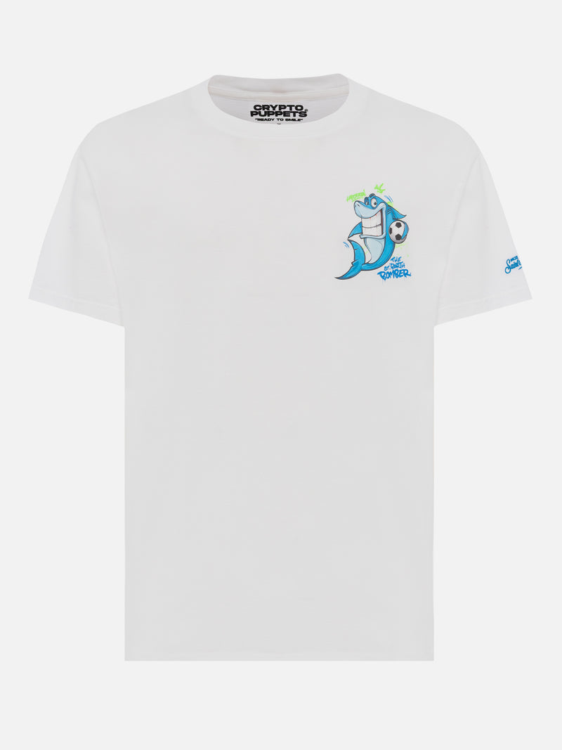 T-shirt Man in cotone con stampa Cryptopuppets Shark Bomber | CRYPTOPUPPETS SPECIAL EDITION