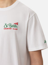 Cotton T-shirt with St. Barth country club print