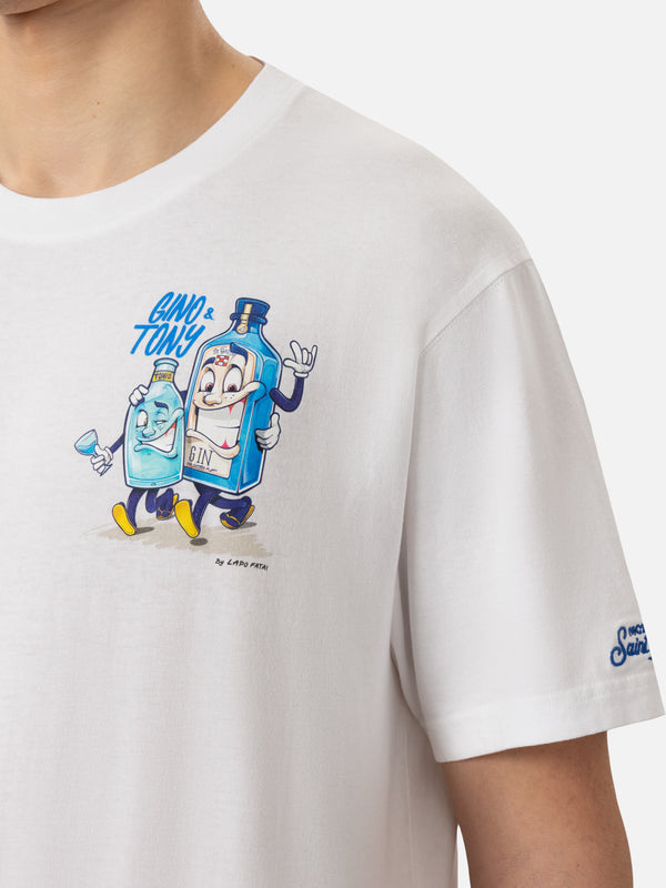 Baumwoll-T-Shirt mit Gino &amp; Tony Cryptopuppets-Aufdruck |CRYPTOPUPPETS SPECIAL EDITION