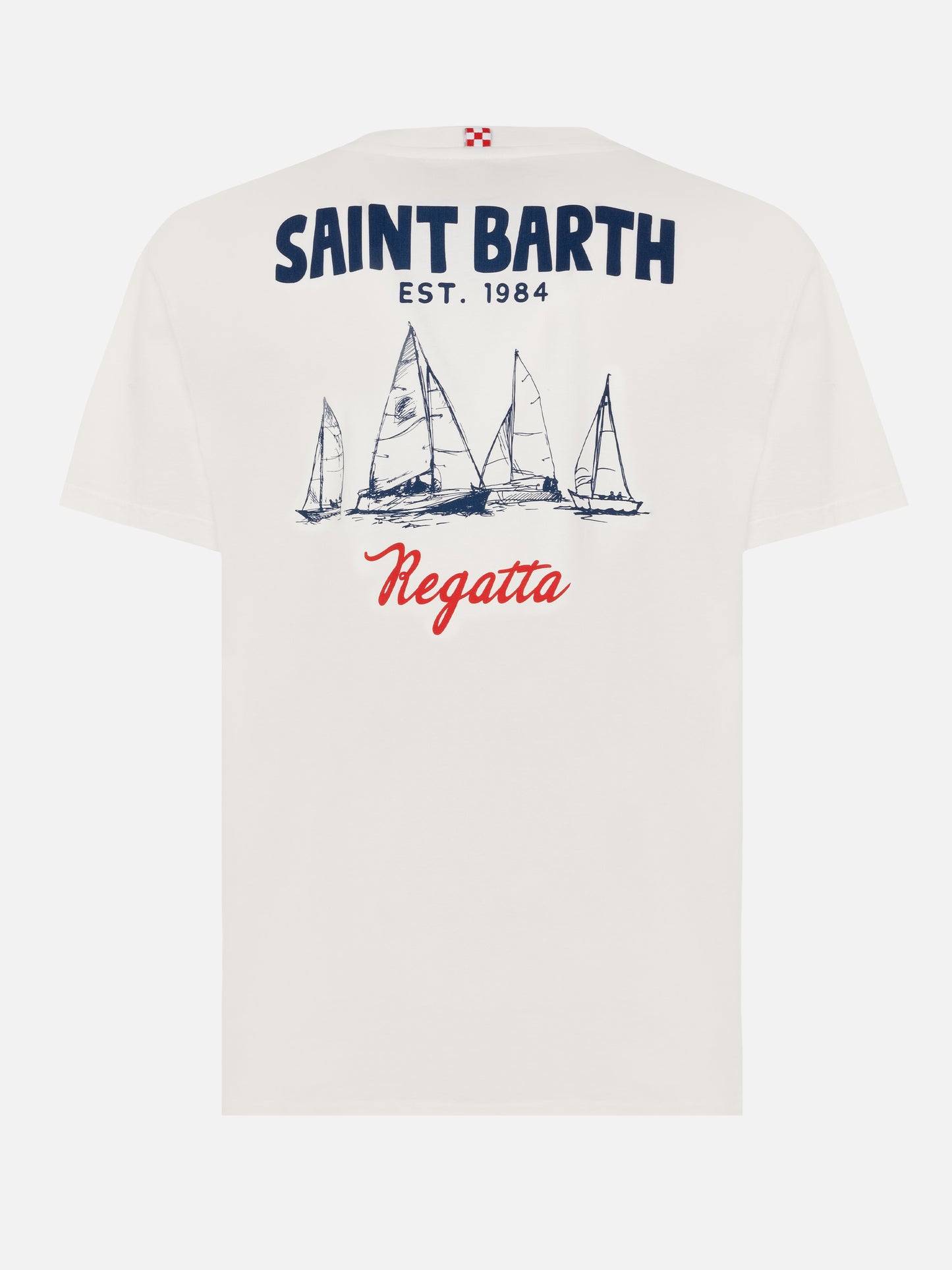T-Shirt aus Bio-Baumwolle mit Saint Barth Regatta-Print