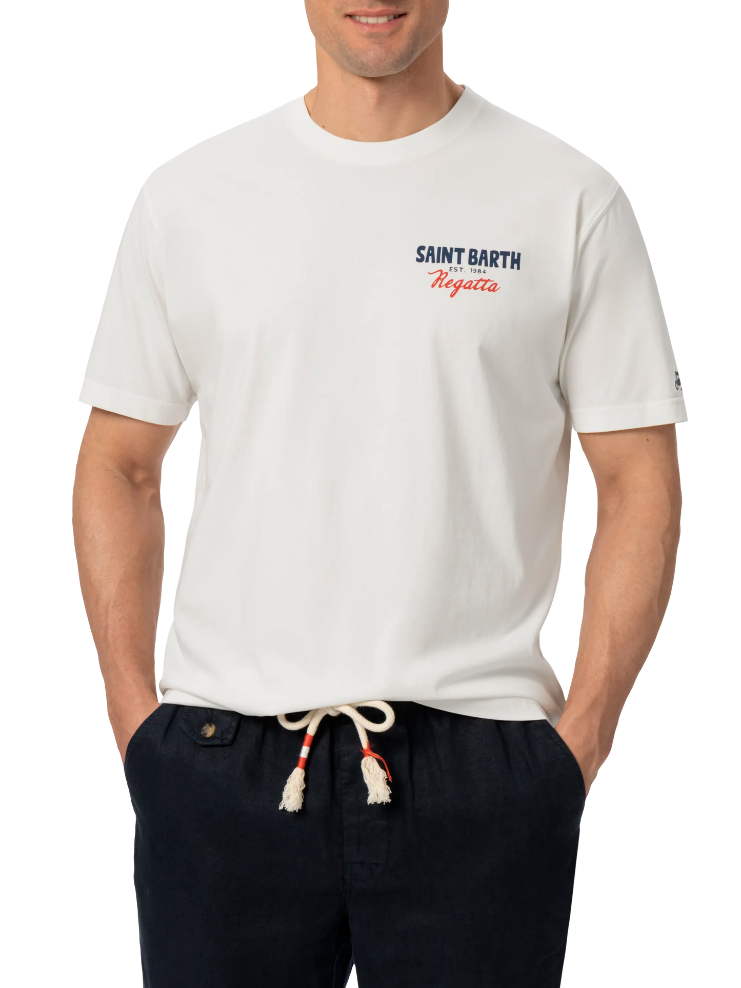 T-Shirt aus Bio-Baumwolle mit Saint Barth Regatta-Print