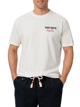 T-Shirt aus Bio-Baumwolle mit Saint Barth Regatta-Print