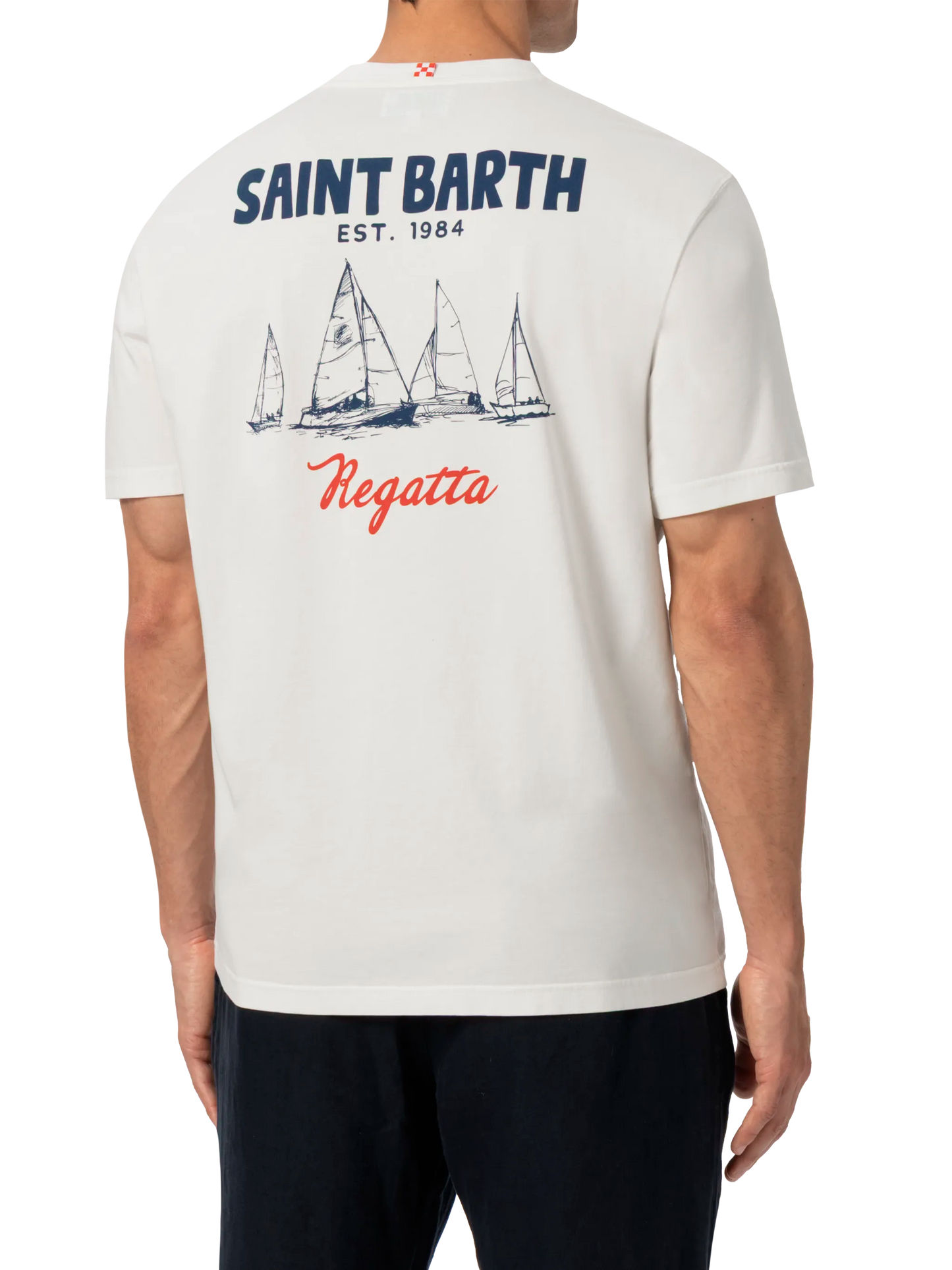 T-Shirt aus Bio-Baumwolle mit Saint Barth Regatta-Print