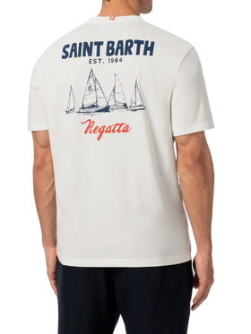 T-Shirt aus Bio-Baumwolle mit Saint Barth Regatta-Print