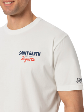 T-Shirt aus Bio-Baumwolle mit Saint Barth Regatta-Print