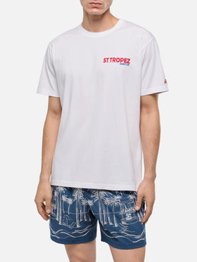 Cotton T-shirt with St. Tropez postcard print - MC2 Saint Barth
