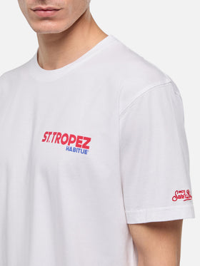Cotton T-shirt with St. Tropez postcard print - MC2 Saint Barth