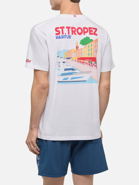 Cotton T-shirt with St. Tropez postcard print - MC2 Saint Barth