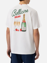 Cotton T-shirt with Bollicine drink print