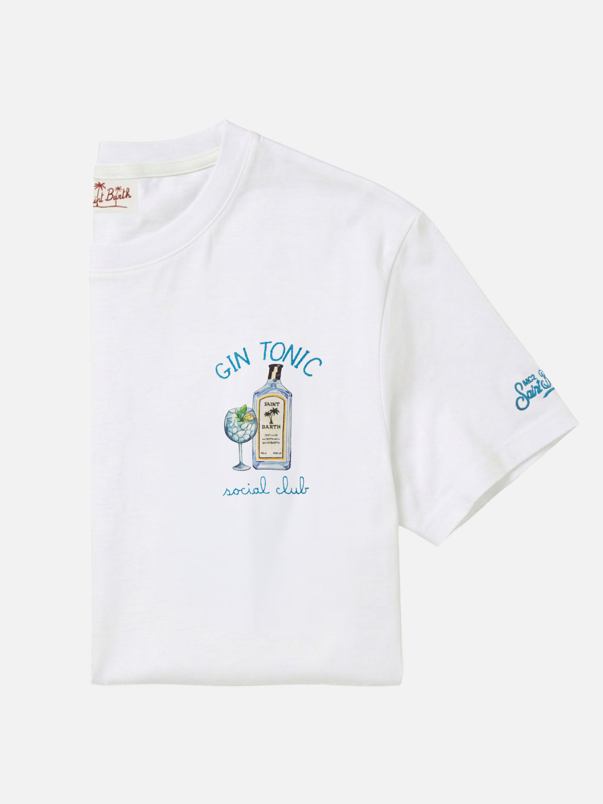 T-shirt with gin tonic social club embroidery