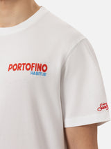 Cotton T-shirt with Portofino postcard print