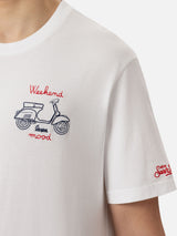 T-shirt Man in cotone con ricamo Vespa Week End Mood | VESPA SPECIAL EDITION