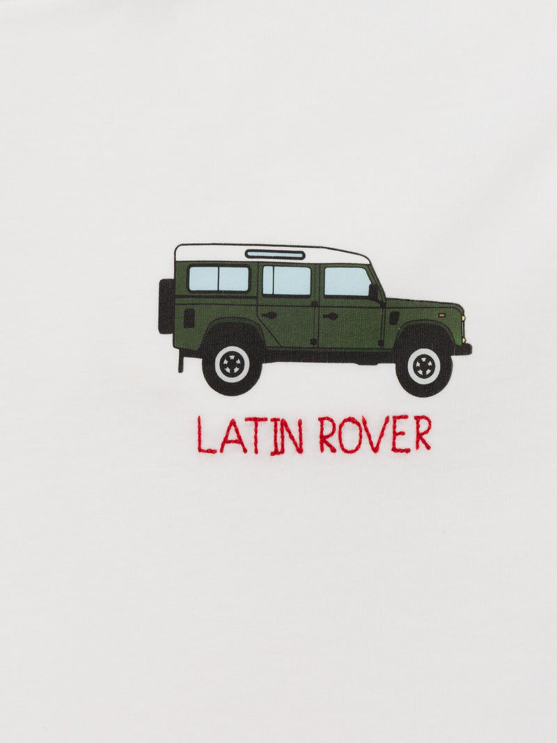 Cotton T-shirt with Latin rover embroidery