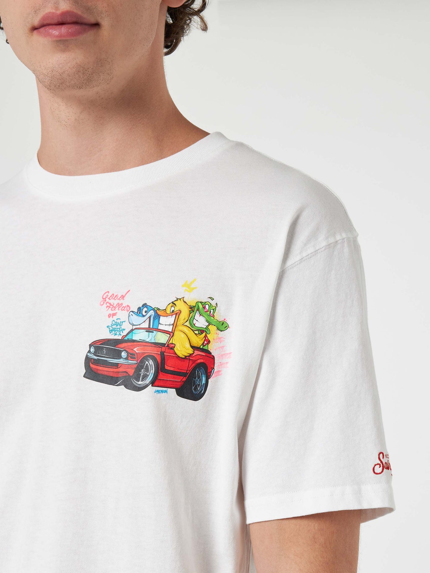 T-shirt da uomo in cotone con stampa piazzata Cryptopuppets Good Fellas | EDIZIONE SPECIALE CRYPTOPUPPETS