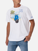 Herren-T-Shirt mit platziertem Vespa-Aufdruck und Stickerei | VESPA-SONDEREDITION