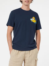 Man cotton t-shirt with Cryptopuppets Ducky Gin front and back placed print | CRYPTOPUPPETS SPECIAL EDITION