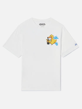 Cryptopuppets Don Paperion t-shirt with front and back print in white | Special Edition