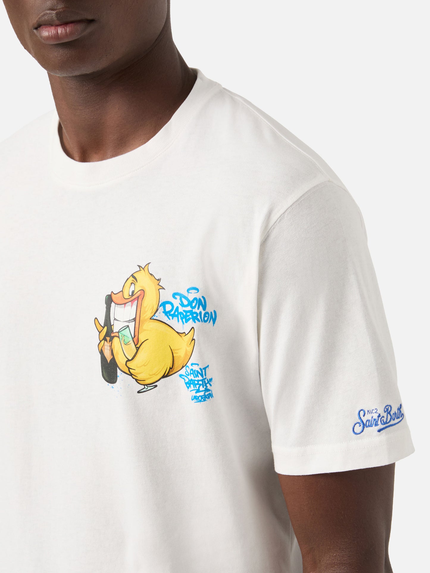 Cryptopuppets Don Paperion t-shirt with front and back print in white | Special Edition