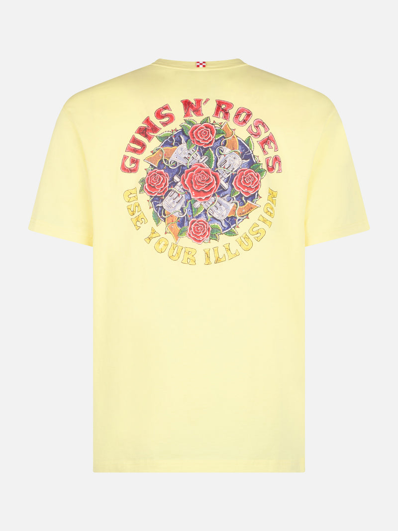 T-shirt da uomo in cotone con stampa piazzata Guns n' Roses davanti e dietro | EDIZIONE SPECIALE GUNS N' ROSES