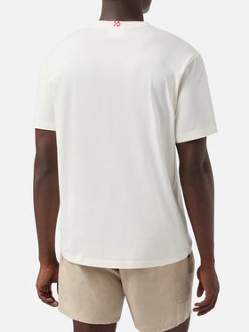 T-shirt con stampa Happy Hour beige