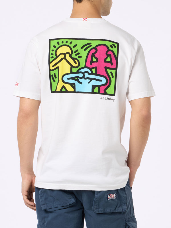 Man cotton t-shirt with Keith Haring design front and back print | KEITH HARING SPECIAL EDITION