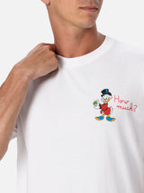 T-shirt da uomo in cotone con stampa e ricamo Paperoni | ©EDIZIONE SPECIALE DISNEY