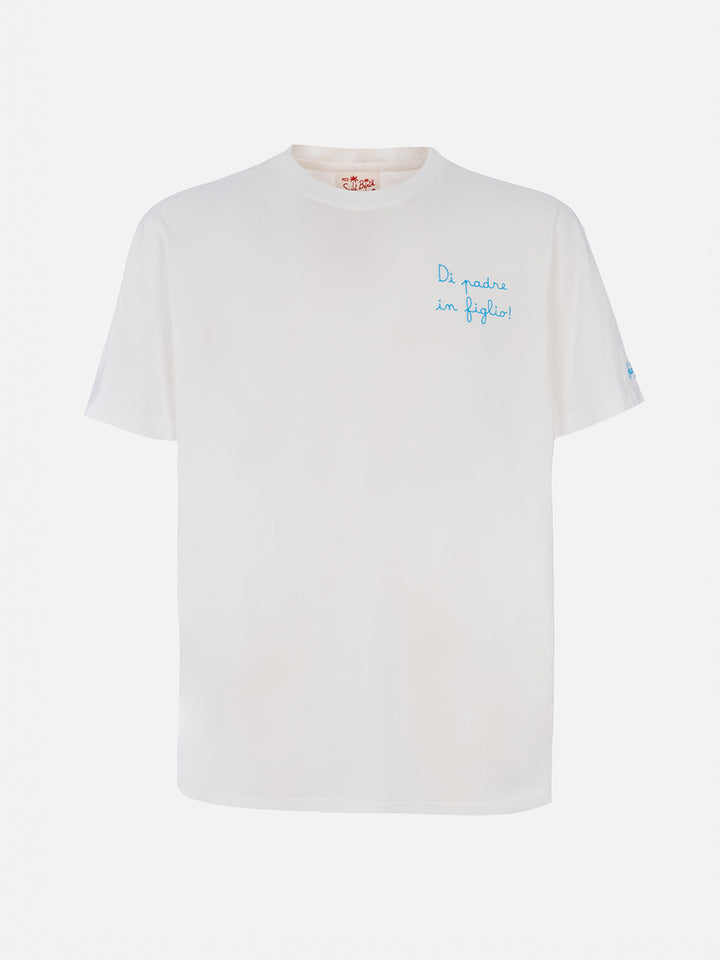 Cotton T-shirt with Di Padre in Figlio embroidery | SS LAZIO SPECIAL EDITION - MC2 Saint Barth