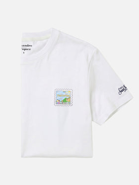T-Shirt aus Baumwolle mit Portofino-Postkartenprint |ALESSANDRO ENRIQUEZ SPECIAL EDITION 