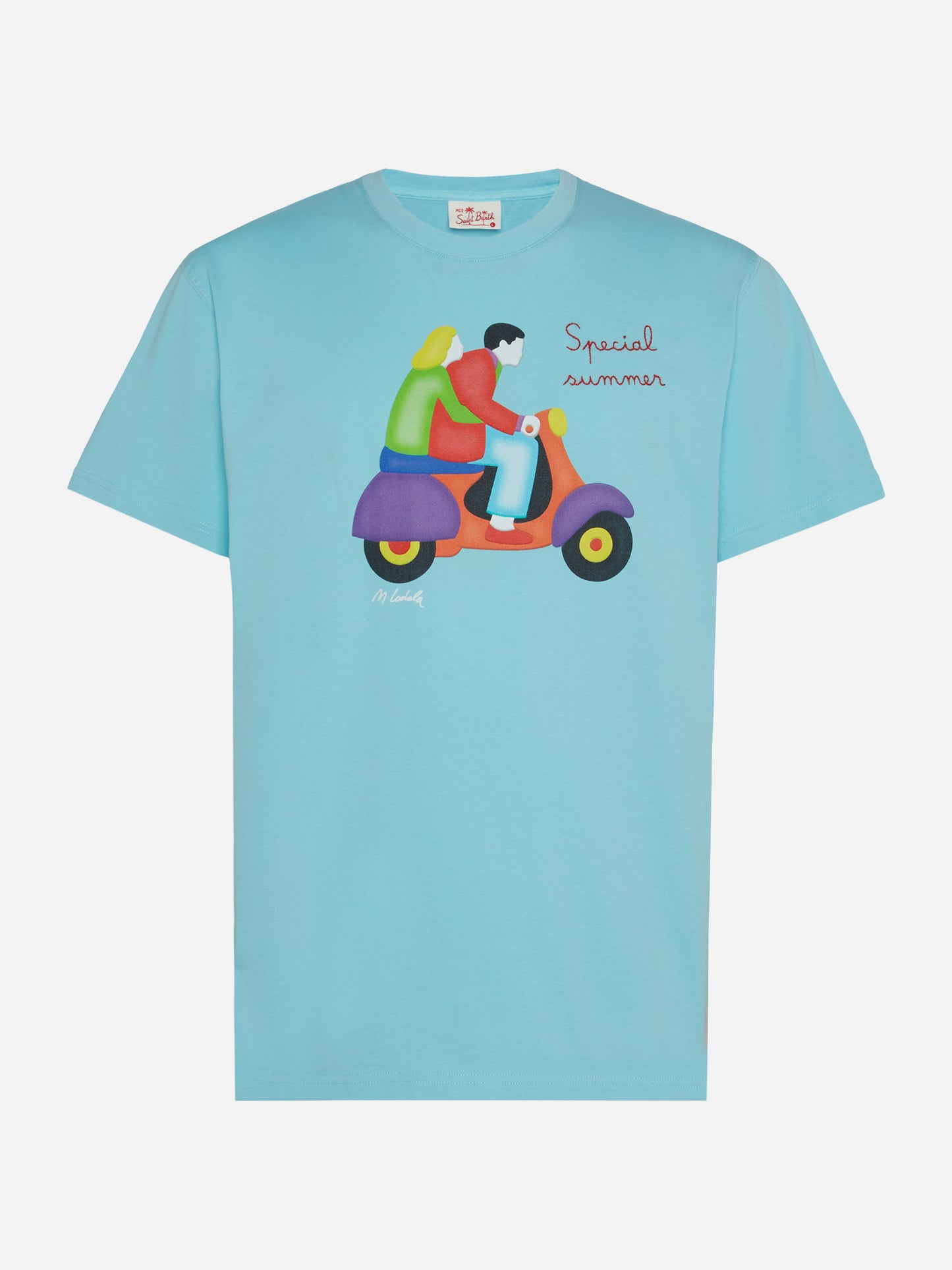 T-shirt Man in cotone con stampa scooter Lodola | MARCO LODOLA SPECIAL EDITION