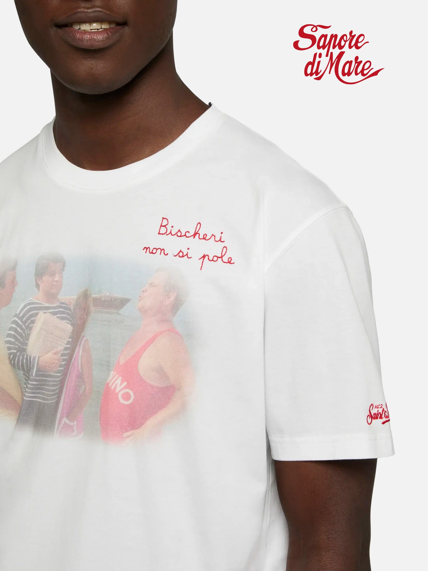 T-shirt Man in cotone con ricamo Bischeri non si pole | SAPORE DI MARE SPECIAL EDITION