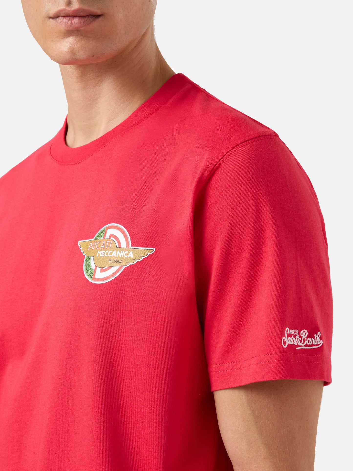 T-shirt in cotone con stampa logo Ducati Meccanica | DUCATI MOTORS® SPECIAL EDITION