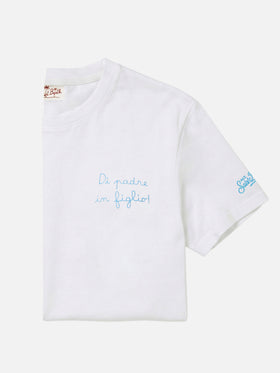 Camiseta de algodón con bordado Di Padre in Figlio | Edición Especial 