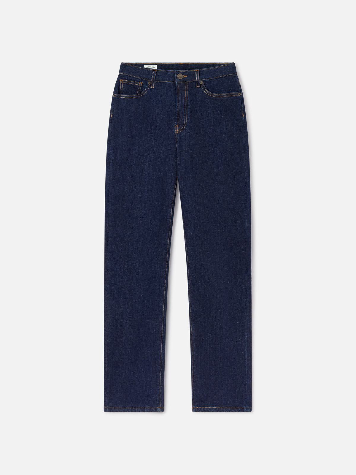 Blue June cotton denim trousers with SB monogram embroidery