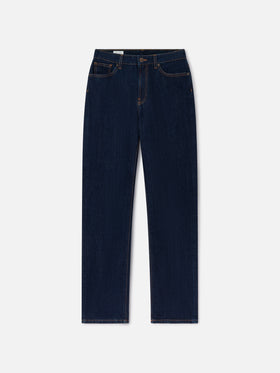 Blue June cotton denim trousers with SB monogram embroidery