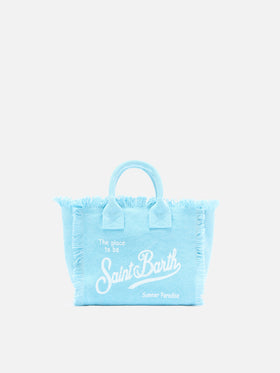 Light blue solid color canvas Vanity mini bag