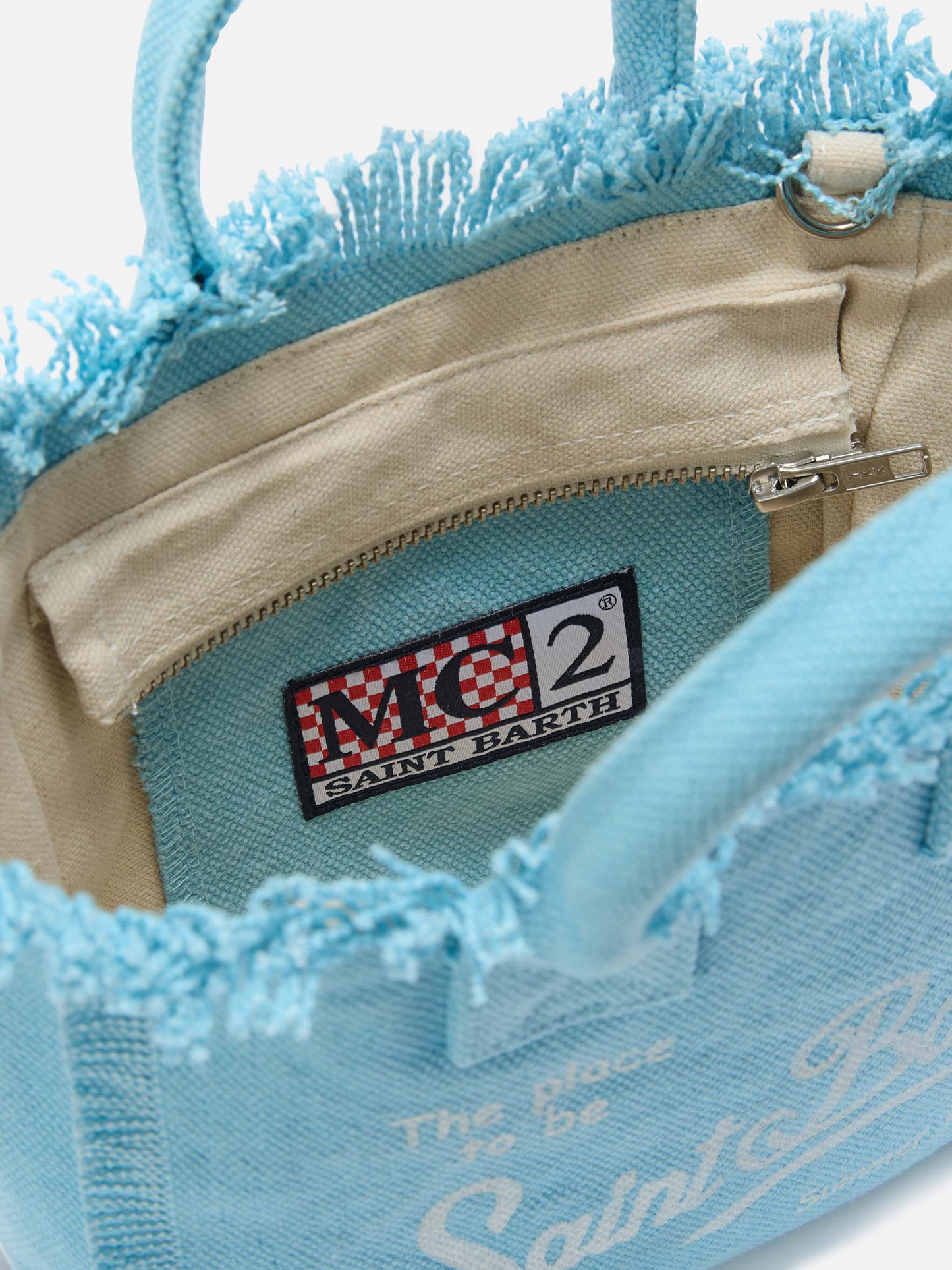 Vanity Mini-Bag aus canvas in Hellblau in Uni 